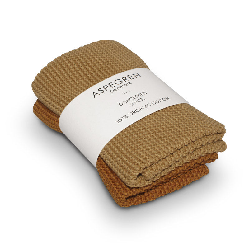 Aspegren Design Denmark Organic Dishcloth Knitted Solid Mustard