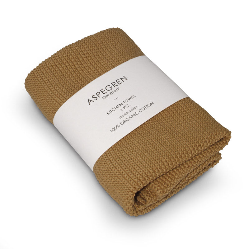 Aspegren Design Denmark Organic Kitchen Towel Solid Mustard