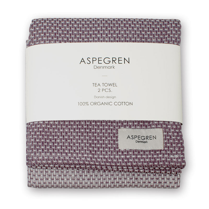 Aspegren Design Denmark Organic Tea Towel Waffle Blum Wine