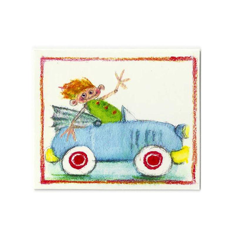 Aspegren Design Denmark Organic Mini Postcard Boy in Car