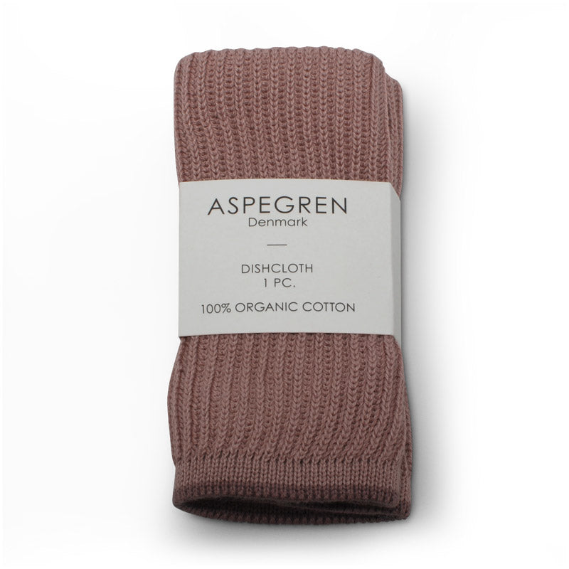 Aspegren Design Denmark Organic Dishcloth Knitted Ripple Mauve
