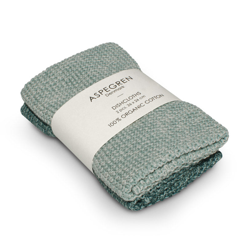 Aspegren Design Denmark Organic Dishcloth Knitted Blend Seagreen