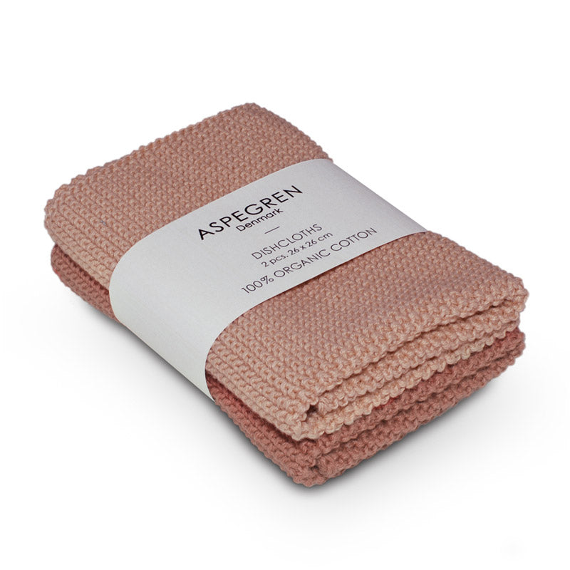 Aspegren Design Denmark Organic Dishcloth Knitted Solid Clay