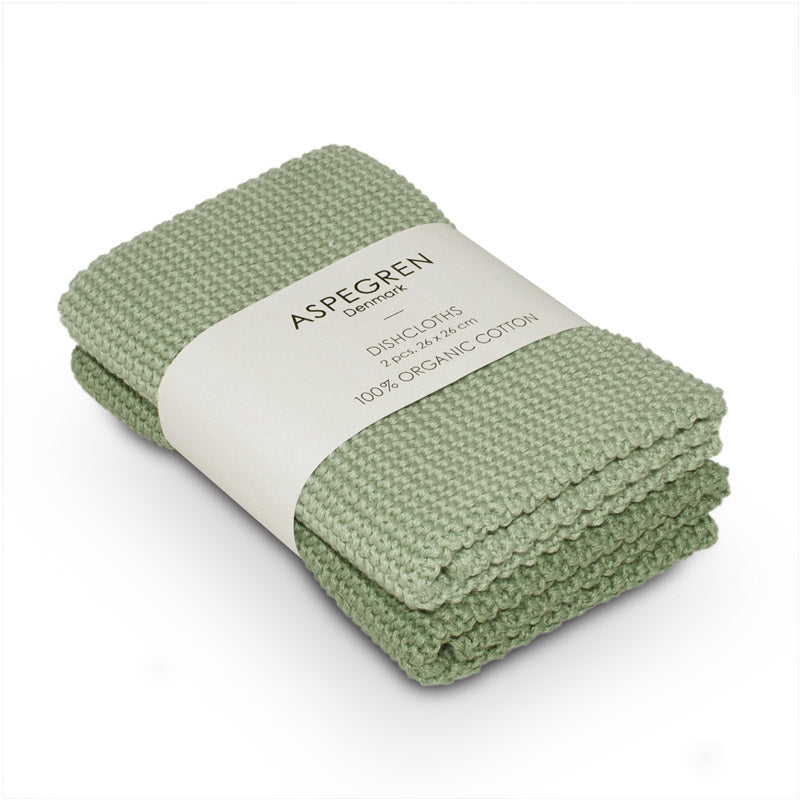 Aspegren Design Denmark Organic Dishcloth Knitted Solid Aqua
