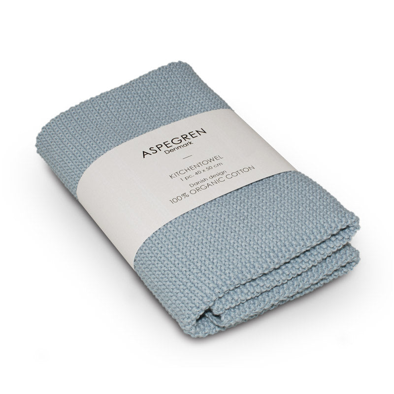 Aspegren Design Denmark Organic Kitchen Towel Solid Skyblue