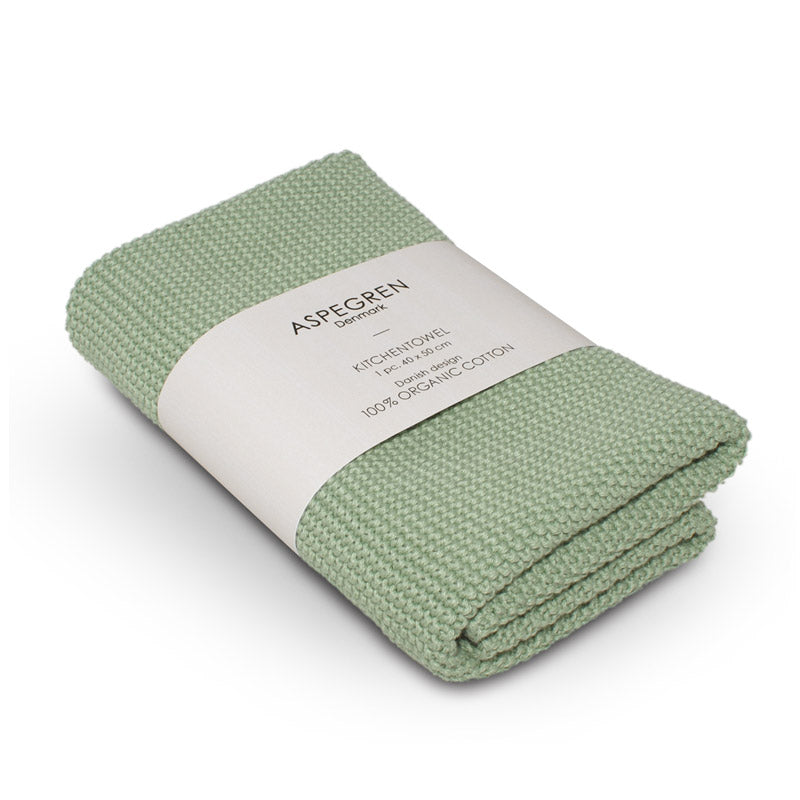 Aspegren Design Denmark Organic Kitchen Towel Solid Tender Green