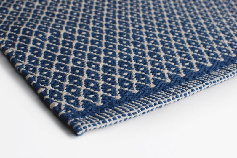 Aspegren Design Denmark Organic Rugs Blue Rhombe