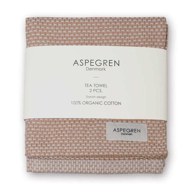 Aspegren Design Denmark Organic Tea Towel Waffle Latte